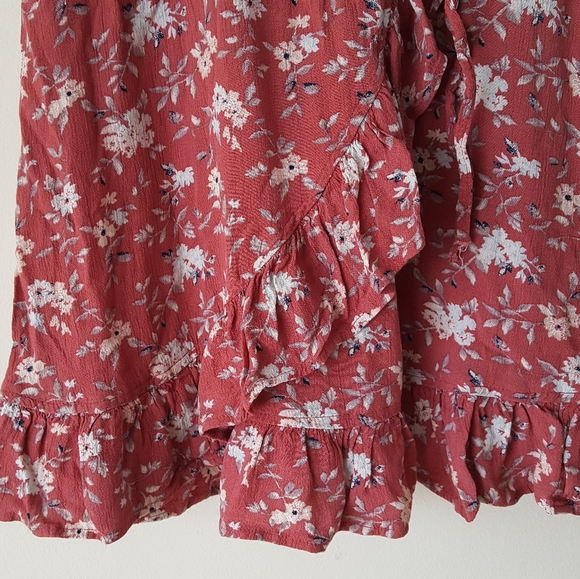 American eagle peach pink floral wrap hundreds XS - Picture 3 of 8